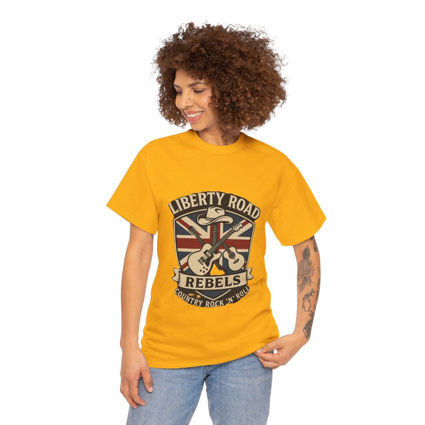Liberty Road Rebels Britannia Rock 'n' Roll Rebels Tee Unisex Heavy Cotton T-Shirt