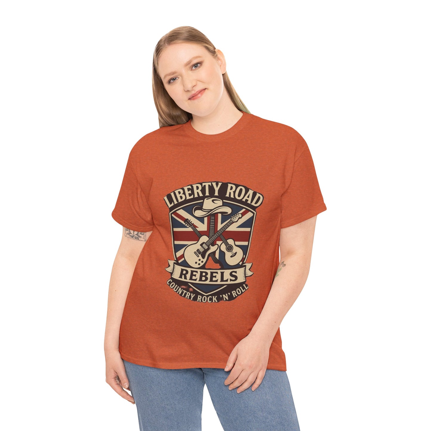Liberty Road Rebels Britannia Rock 'n' Roll Rebels Tee Unisex Heavy Cotton T-Shirt