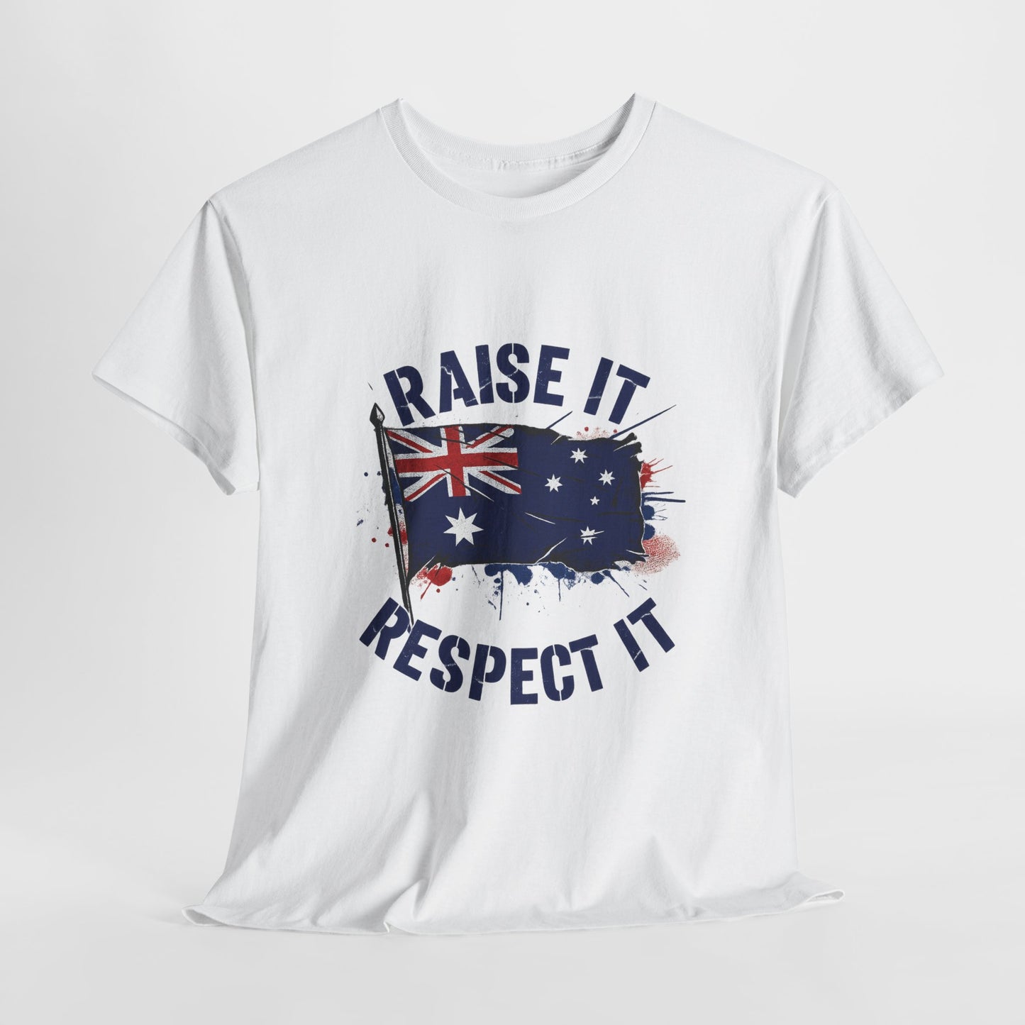 Raise It Respect It Australia Flag Unisex Graphic Tee Cotton T-Shirt