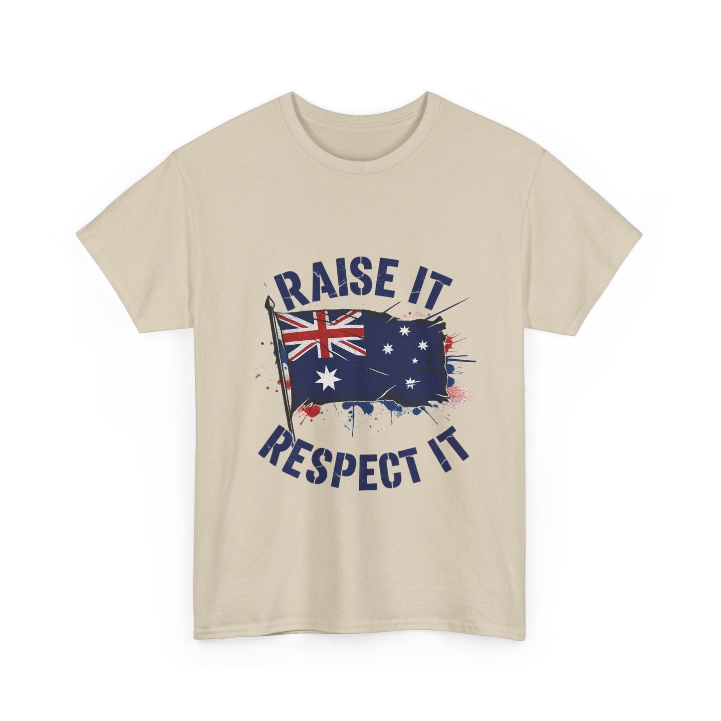 Raise It Respect It Australia Flag Unisex Graphic Tee Cotton T-Shirt