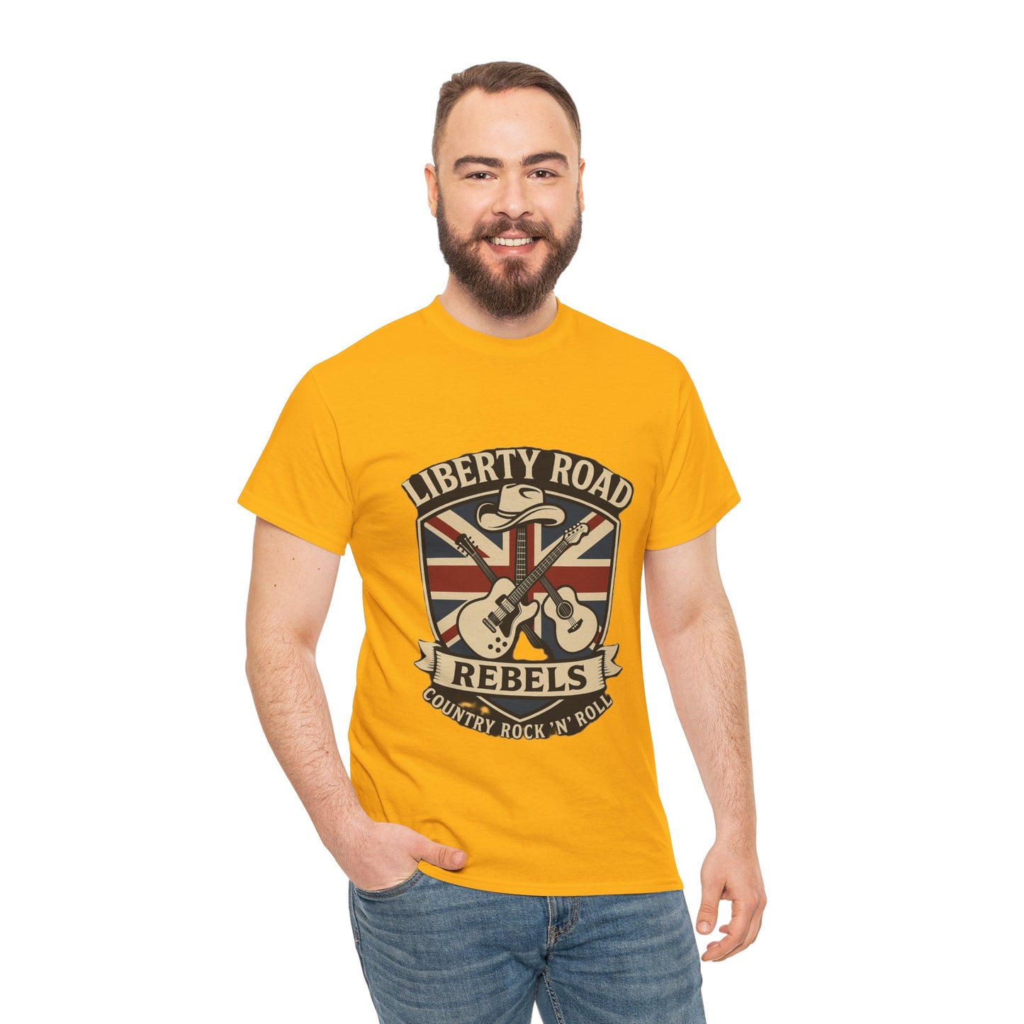 Liberty Road Rebels Britannia Rock 'n' Roll Rebels Tee Unisex Heavy Cotton T-Shirt