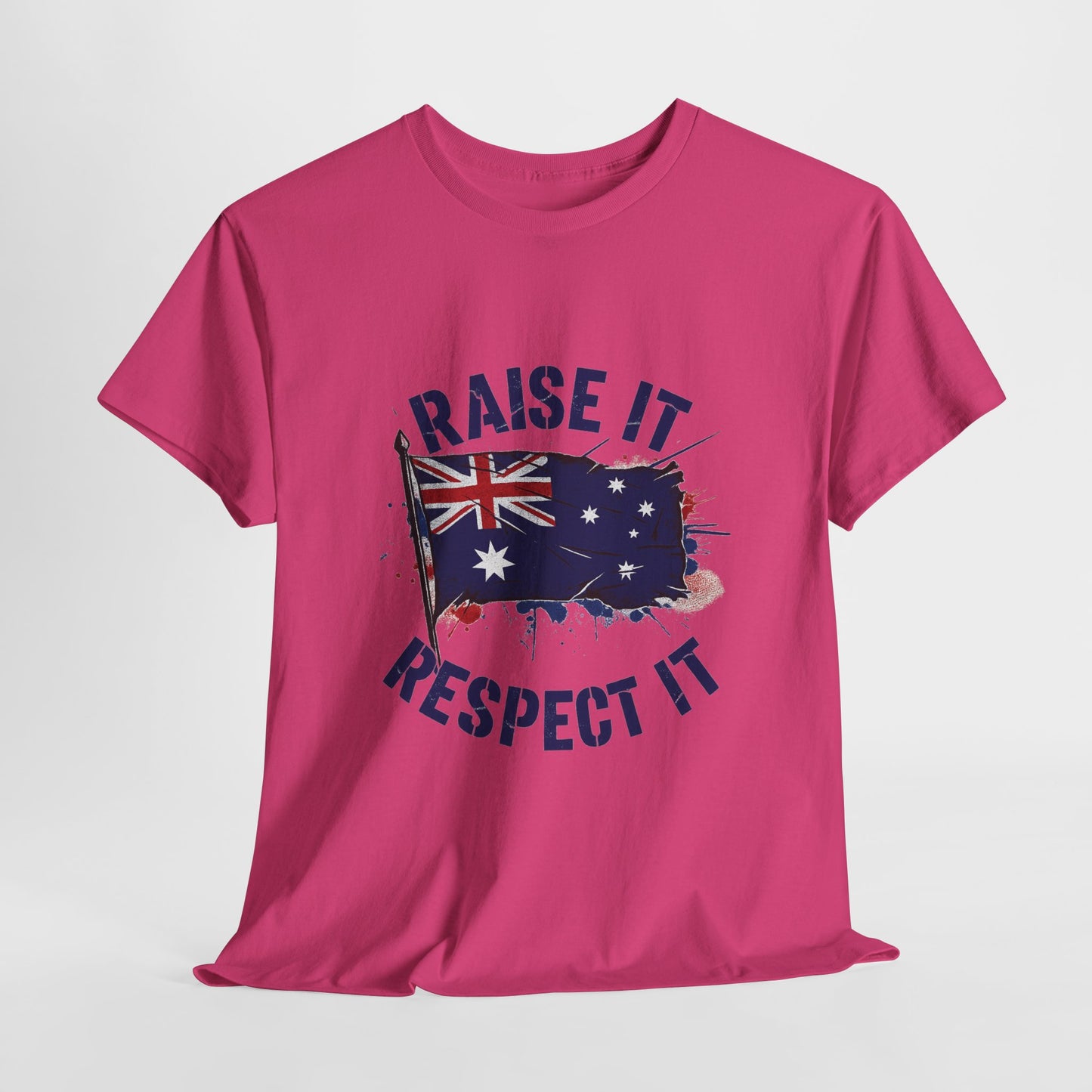Raise It Respect It Australia Flag Unisex Graphic Tee Cotton T-Shirt