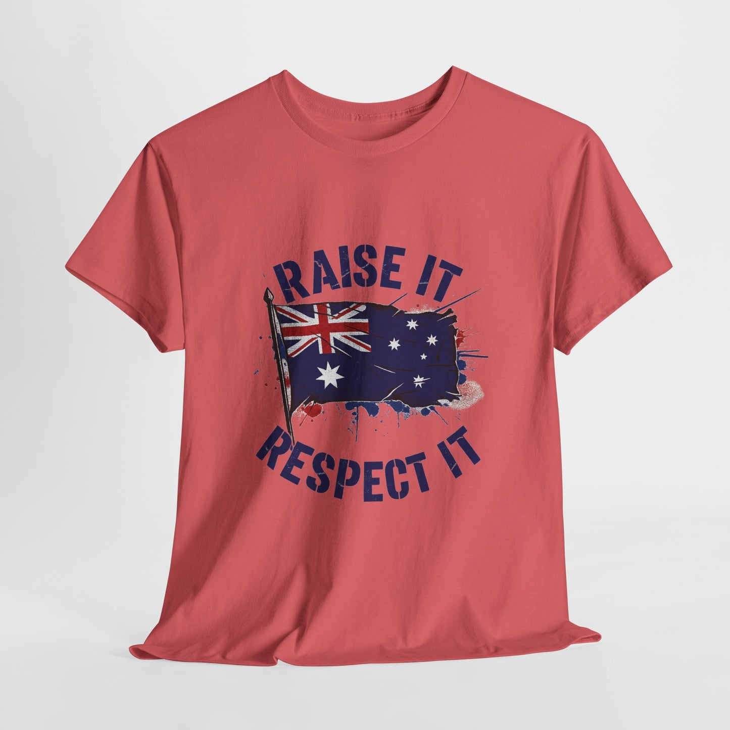 Raise It Respect It Australia Flag Unisex Graphic Tee Cotton T-Shirt