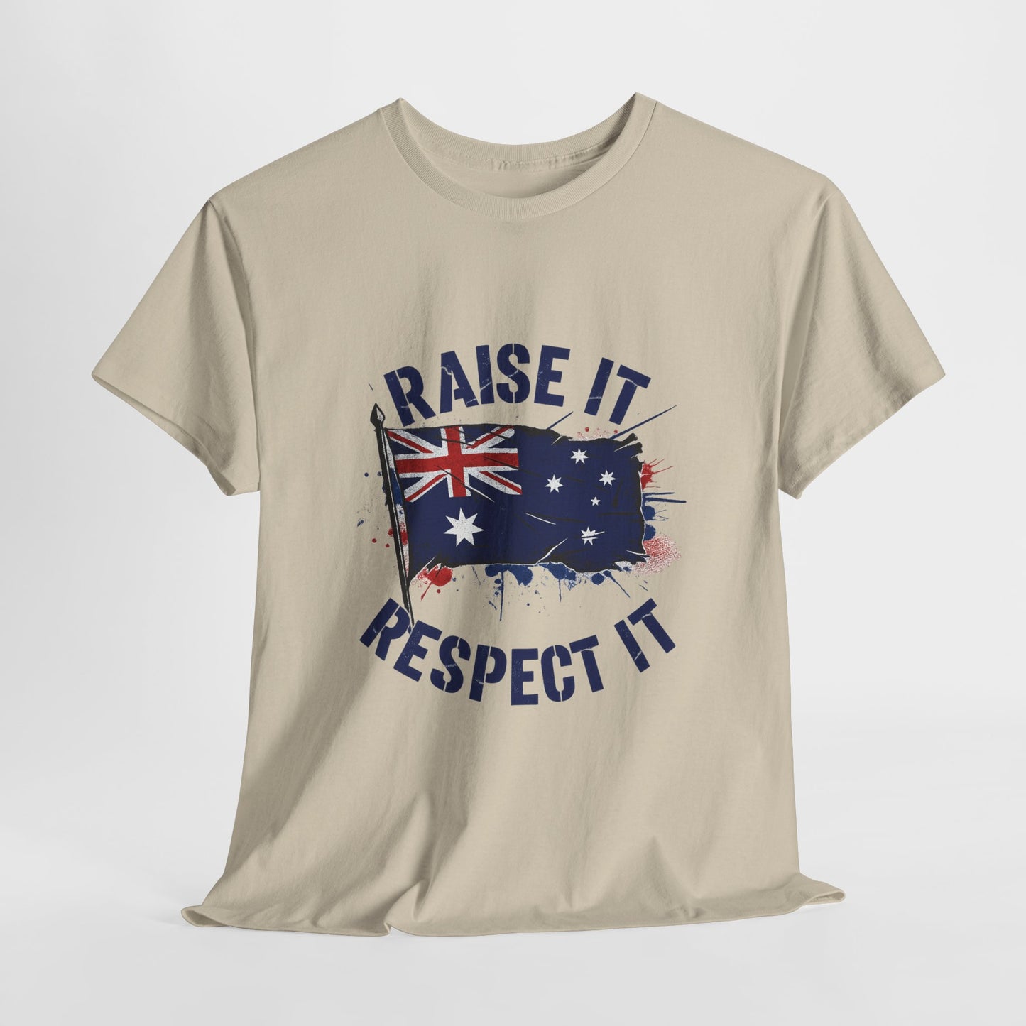 Raise It Respect It Australia Flag Unisex Graphic Tee Cotton T-Shirt