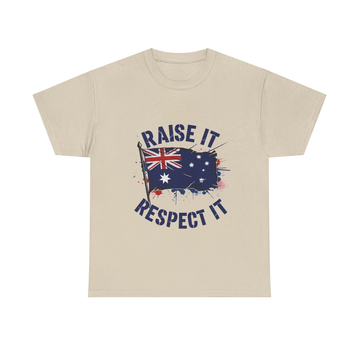 Raise It Respect It Australia Flag Unisex Graphic Tee Cotton T-Shirt