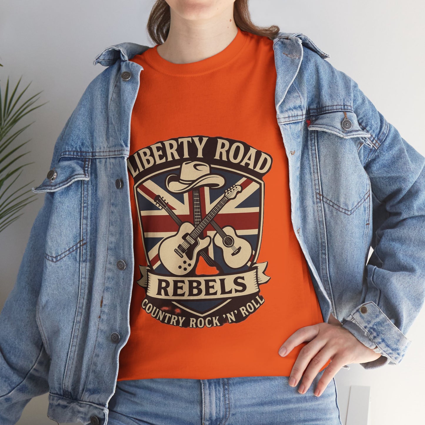Liberty Road Rebels Britannia Rock 'n' Roll Rebels Tee Unisex Heavy Cotton T-Shirt