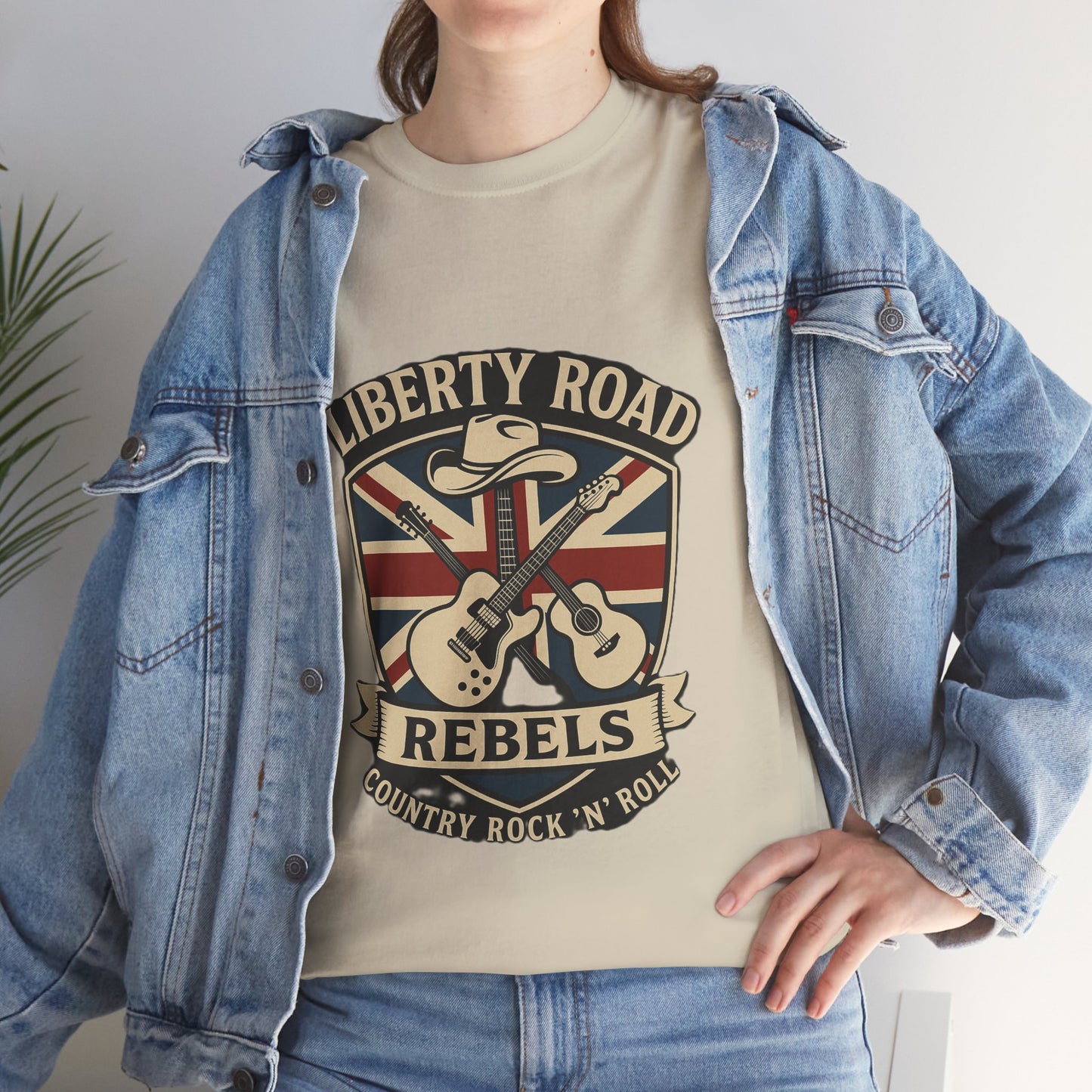 Liberty Road Rebels Britannia Rock 'n' Roll Rebels Tee Unisex Heavy Cotton T-Shirt