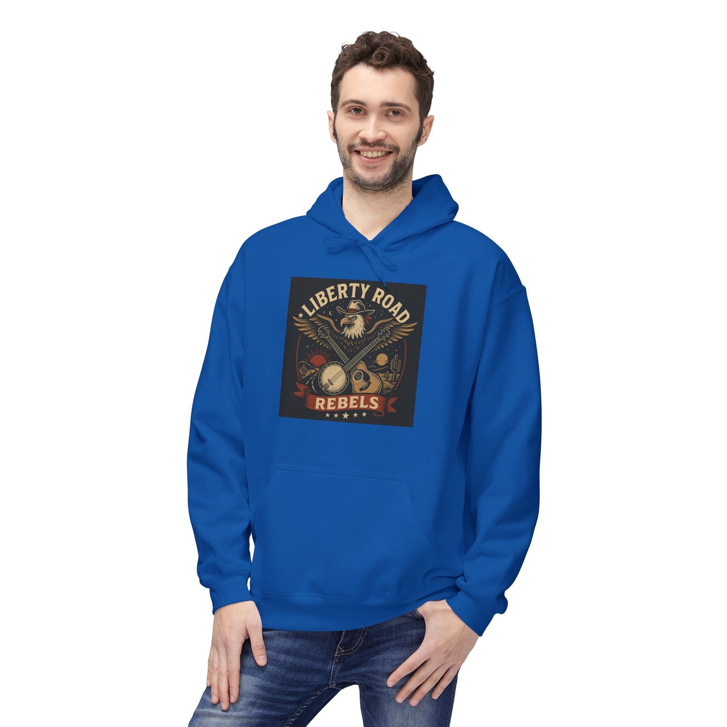 Liberty Road Rebels Vintage Americana Style Soft Fleece Hoodie