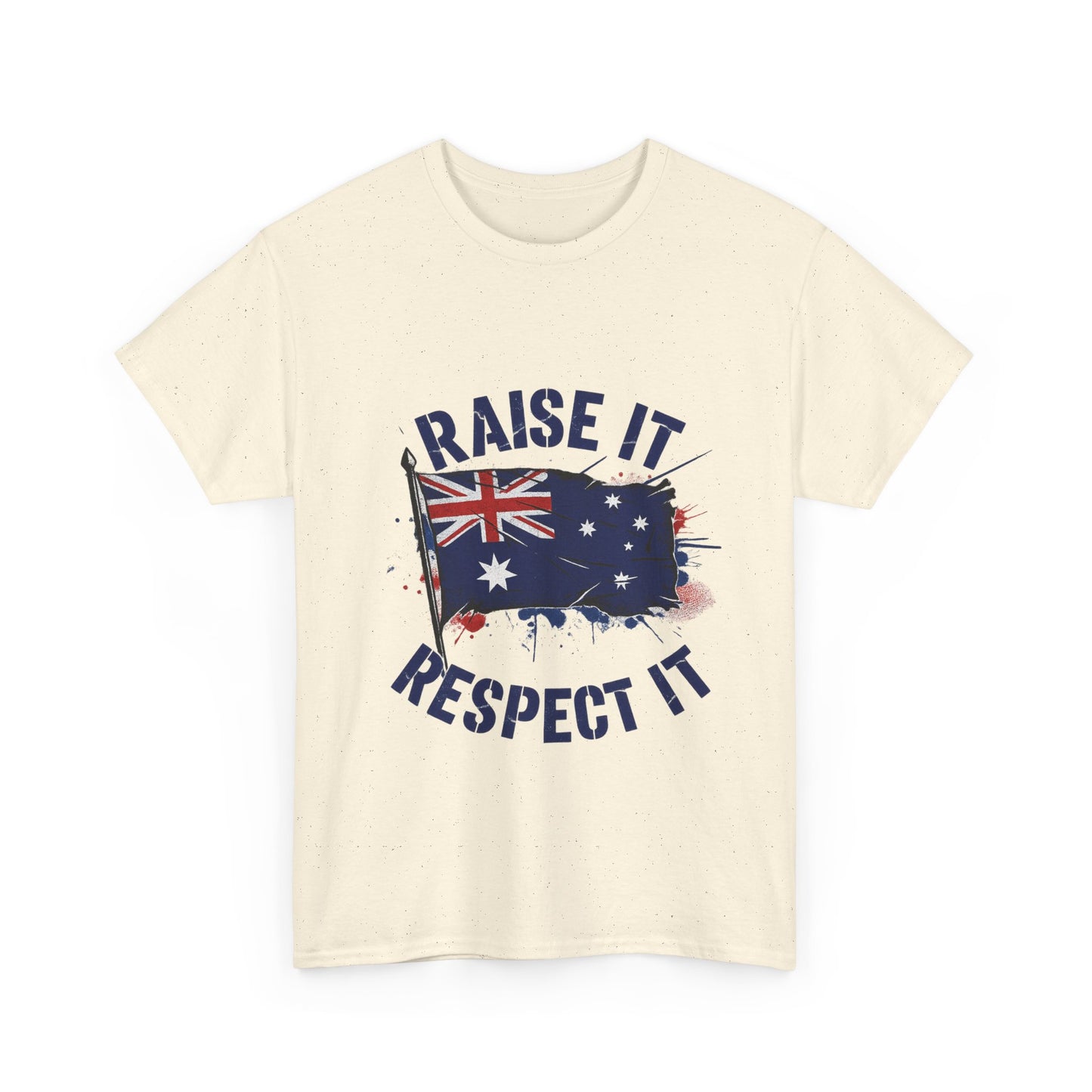 Raise It Respect It Australia Flag Unisex Graphic Tee Cotton T-Shirt