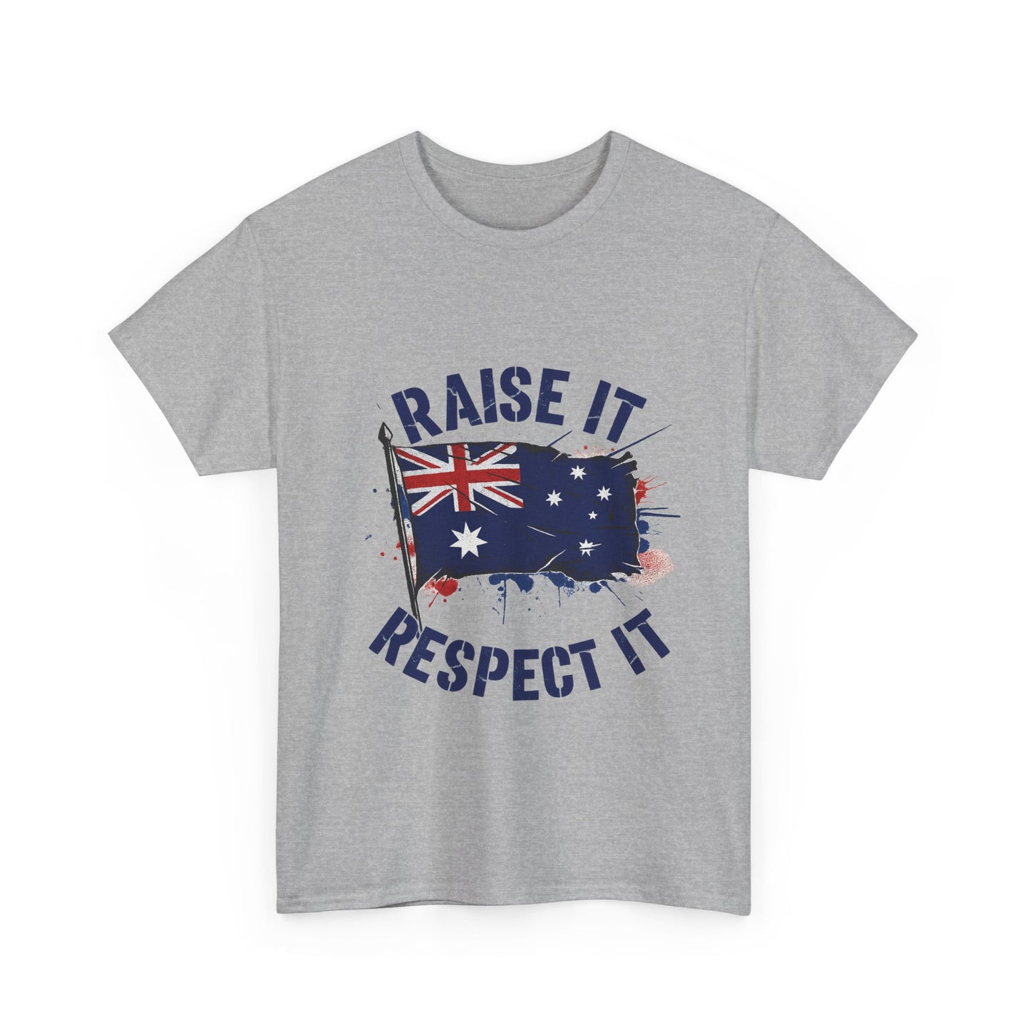 Raise It Respect It Australia Flag Unisex Graphic Tee Cotton T-Shirt