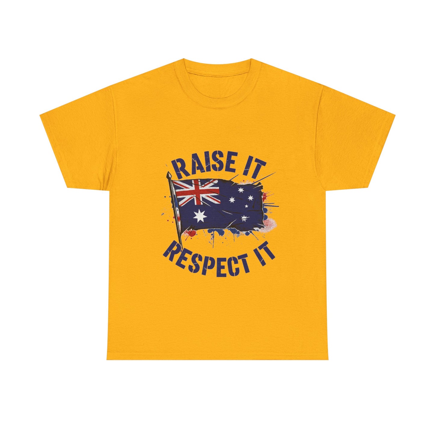 Raise It Respect It Australia Flag Unisex Graphic Tee Cotton T-Shirt