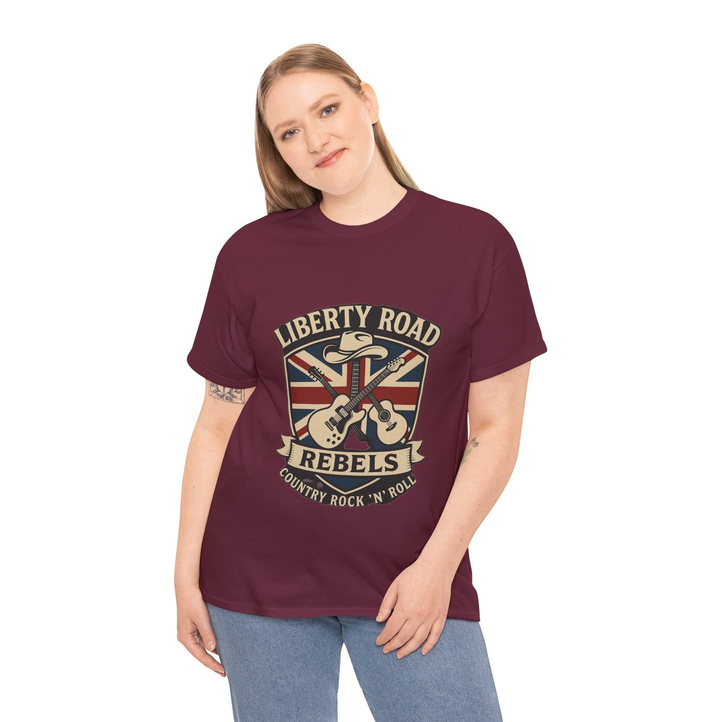 Liberty Road Rebels Britannia Rock 'n' Roll Rebels Tee Unisex Heavy Cotton T-Shirt