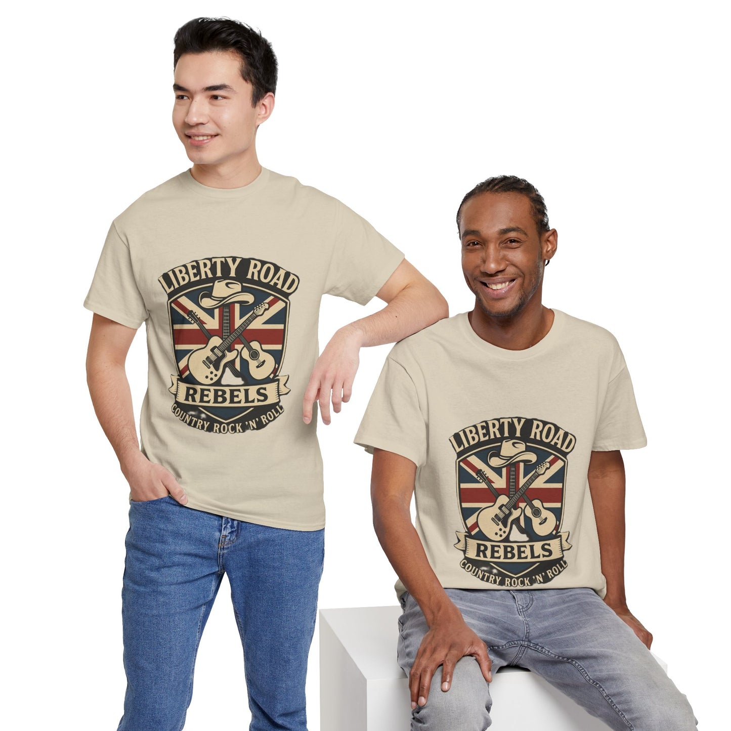 Liberty Road Rebels Britannia Rock 'n' Roll Rebels Tee Unisex Heavy Cotton T-Shirt