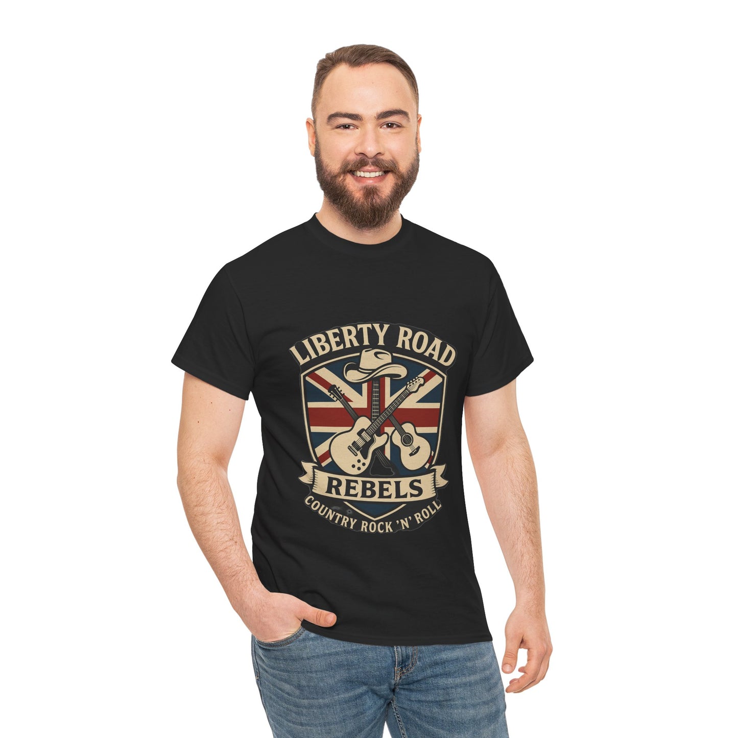Liberty Road Rebels Britannia Rock 'n' Roll Rebels Tee Unisex Heavy Cotton T-Shirt
