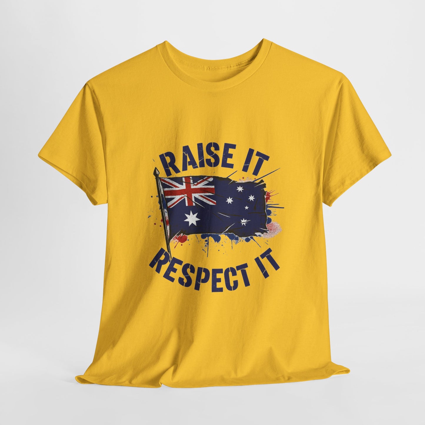 Raise It Respect It Australia Flag Unisex Graphic Tee Cotton T-Shirt