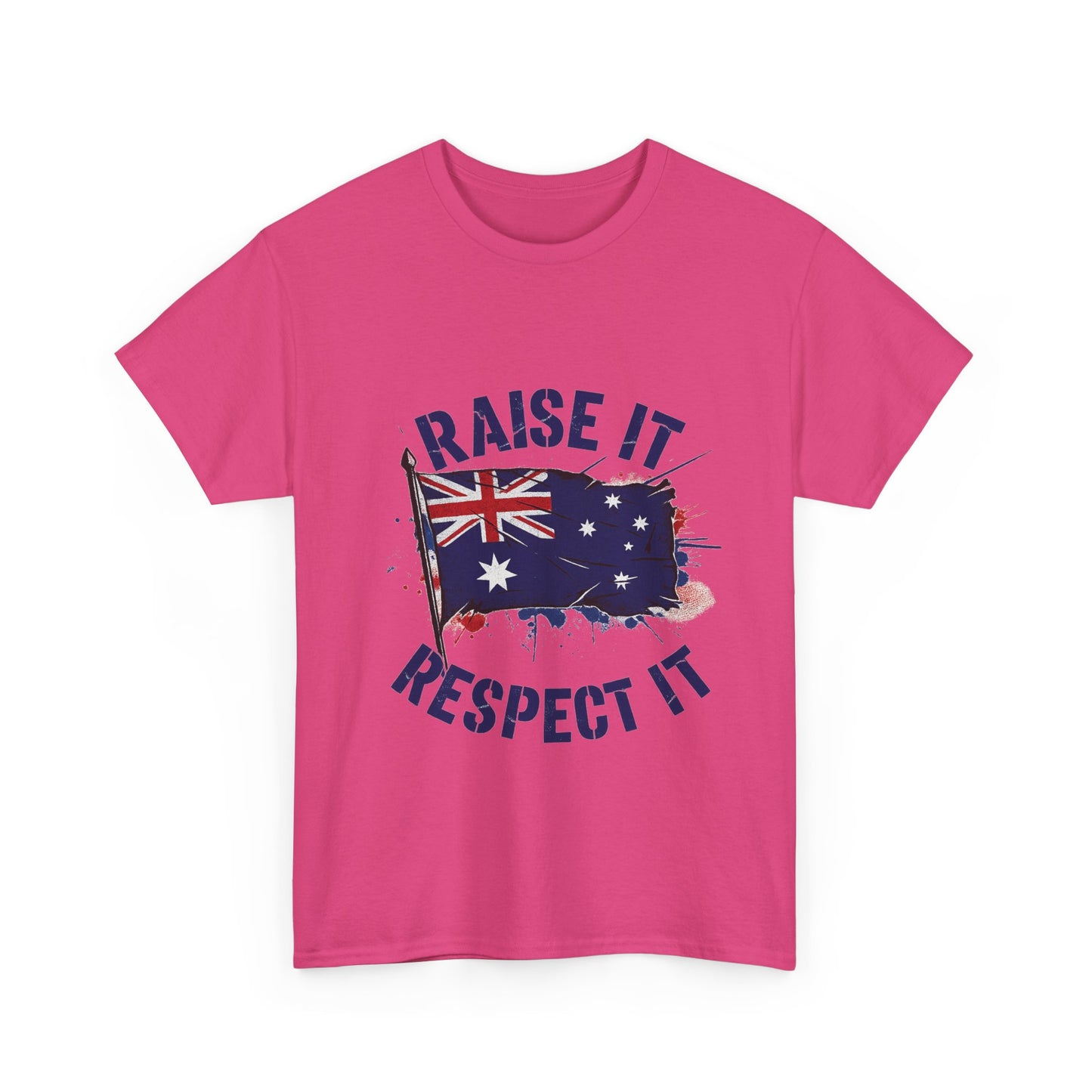 Raise It Respect It Australia Flag Unisex Graphic Tee Cotton T-Shirt