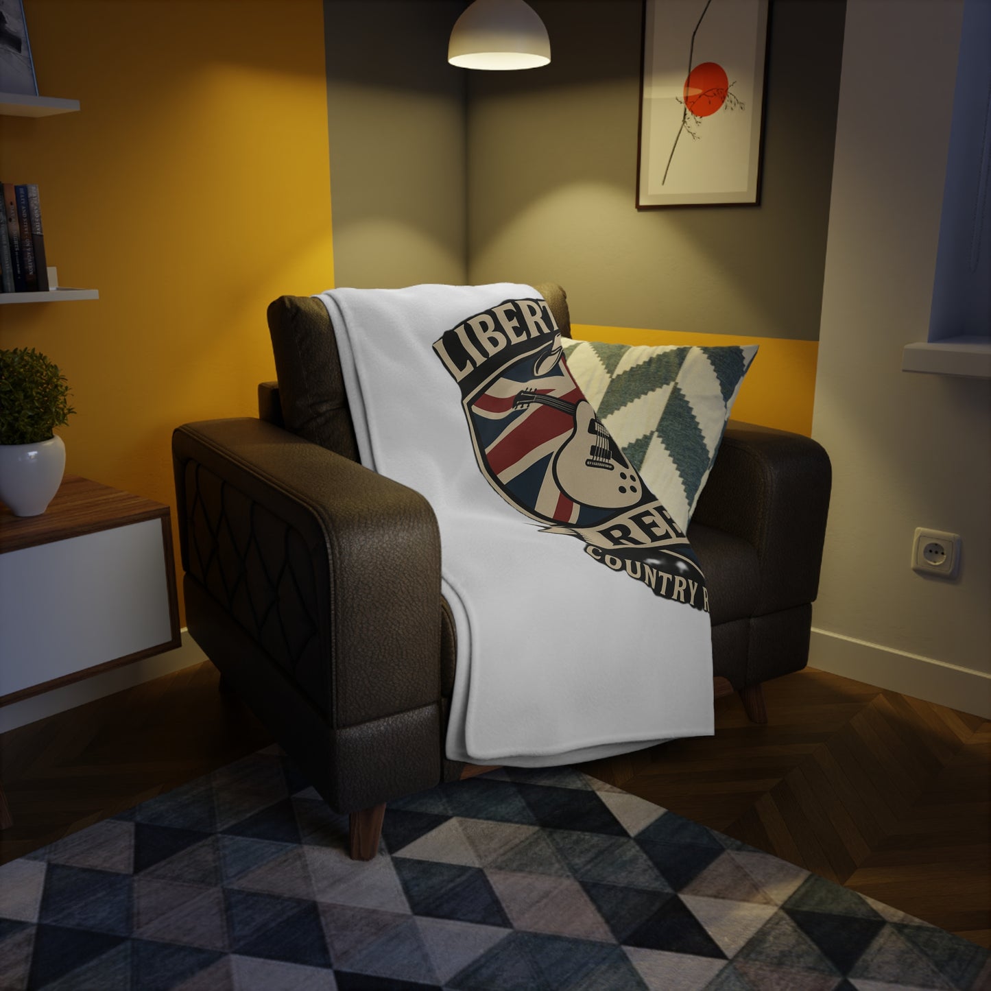 Liberty Road Rebels Britannia Rock 'n' Roll Plush Fleece Throw Blanket