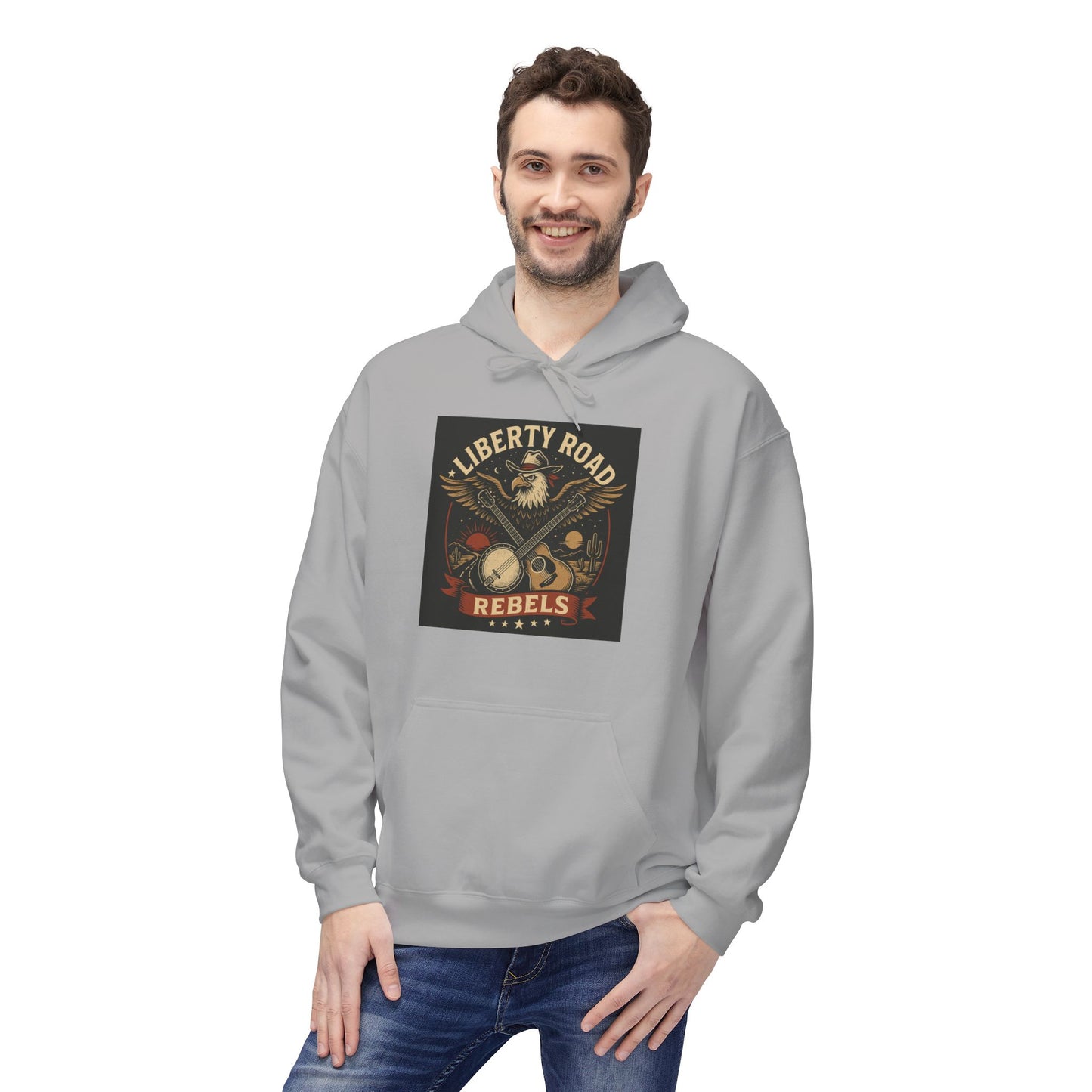 Liberty Road Rebels Vintage Americana Style Soft Fleece Hoodie
