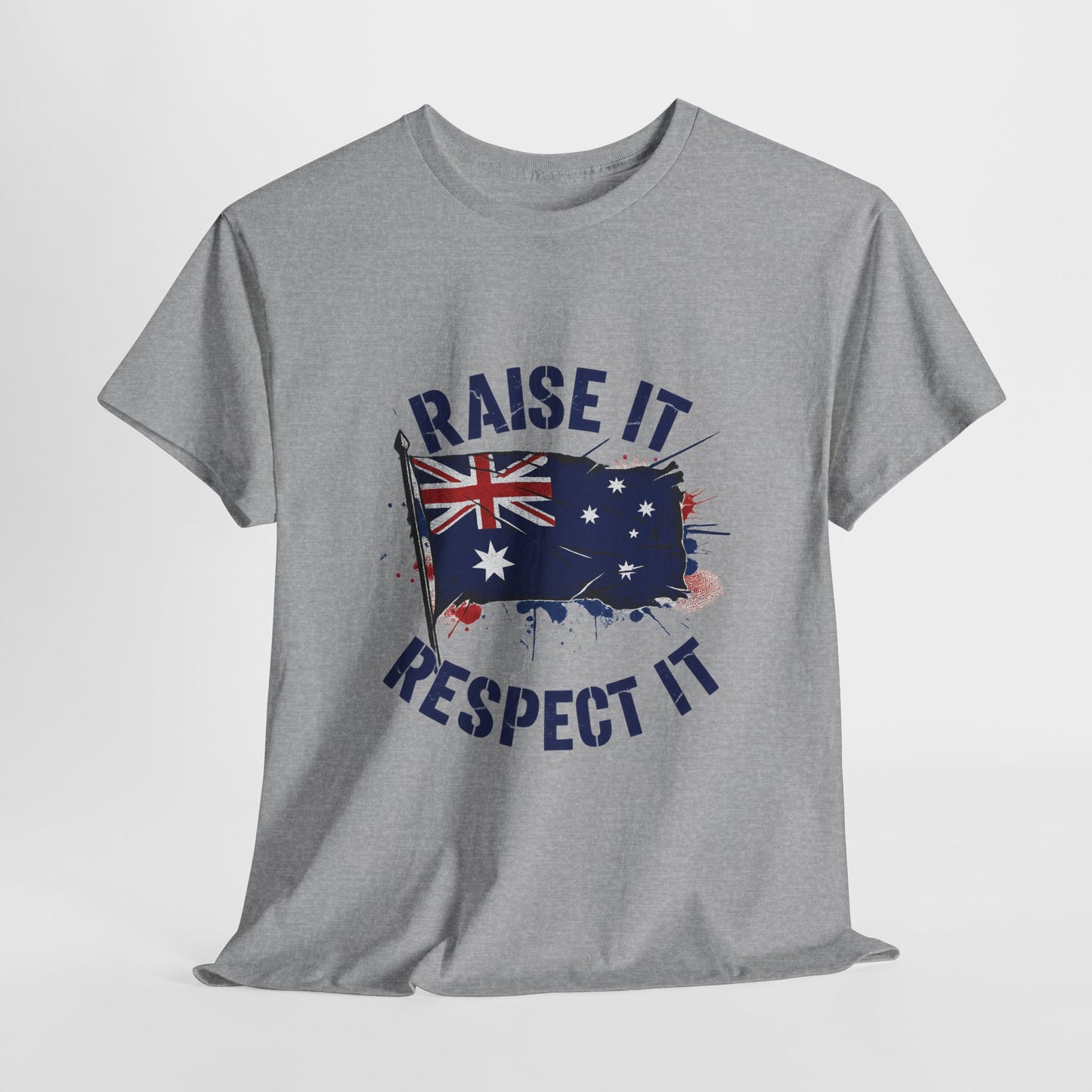 Raise It Respect It Australia Flag Unisex Graphic Tee Cotton T-Shirt