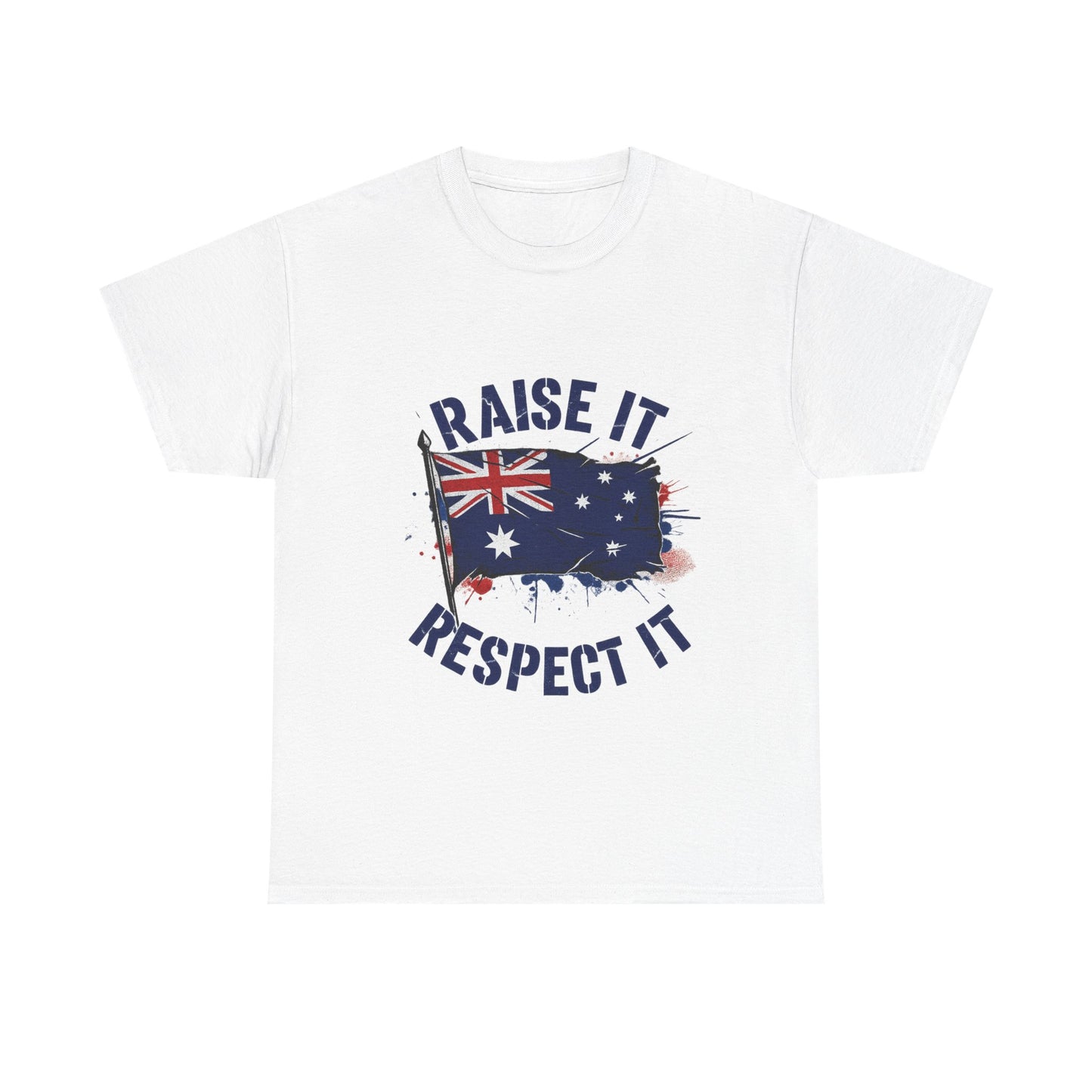 Raise It Respect It Australia Flag Unisex Graphic Tee Cotton T-Shirt