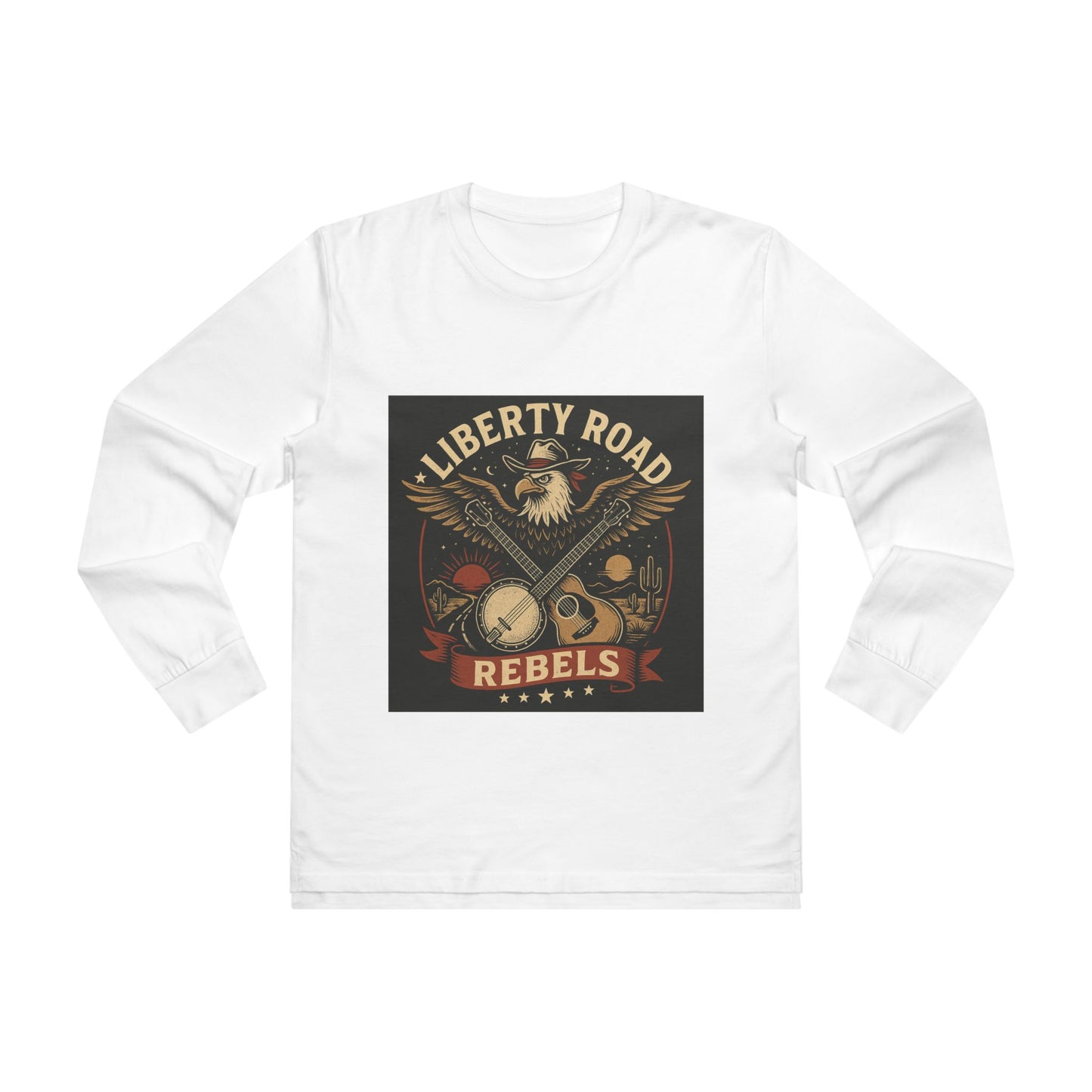 Liberty Road Rebels Vintage Americana Style Men's Long Sleeve Tee T-Shirt