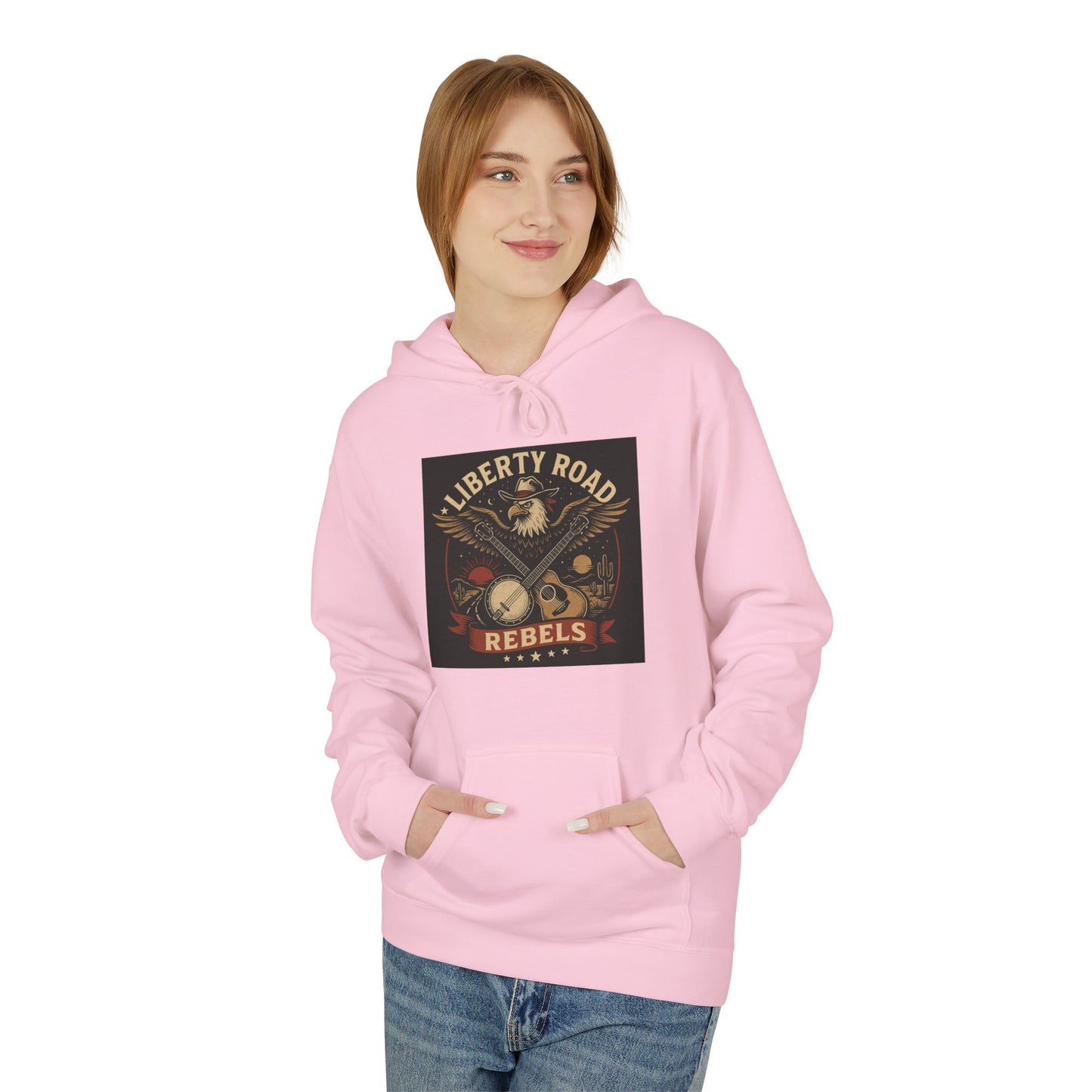Liberty Road Rebels Vintage Americana Style Soft Fleece Hoodie