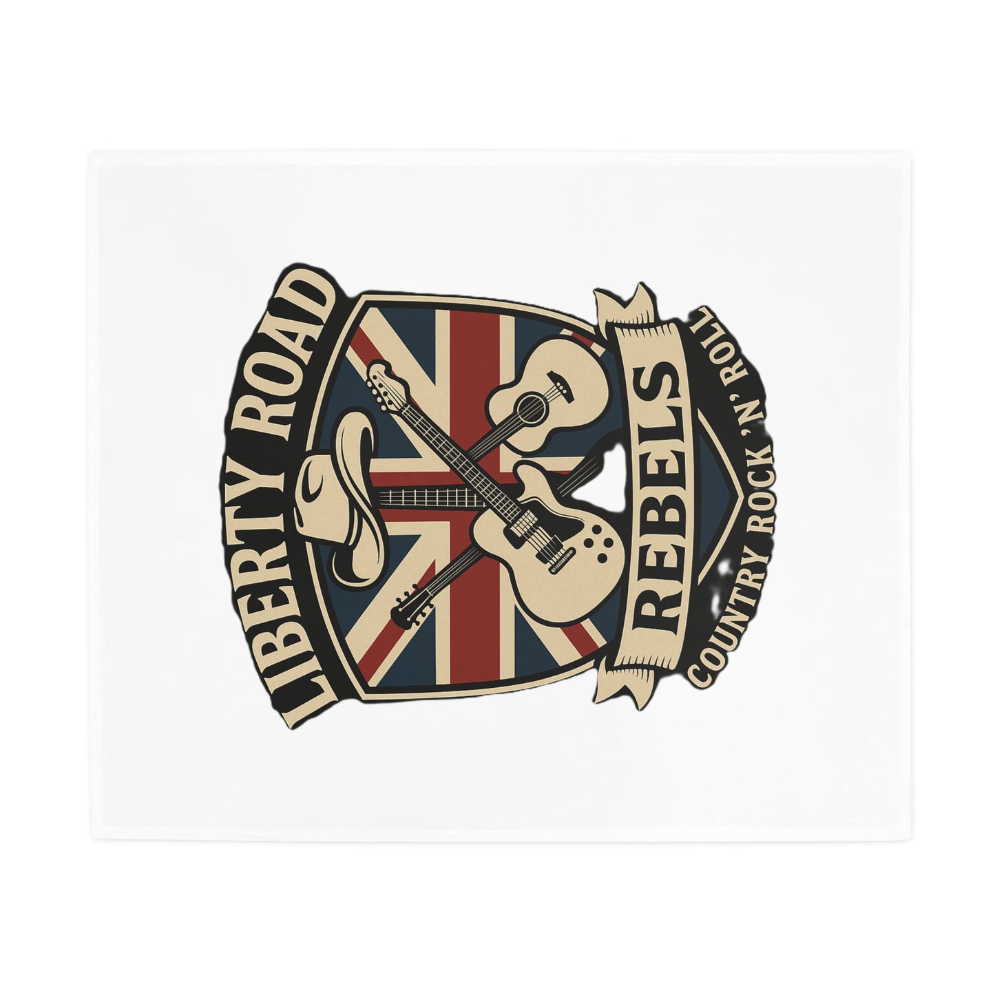 Liberty Road Rebels Britannia Rock 'n' Roll Plush Fleece Throw Blanket