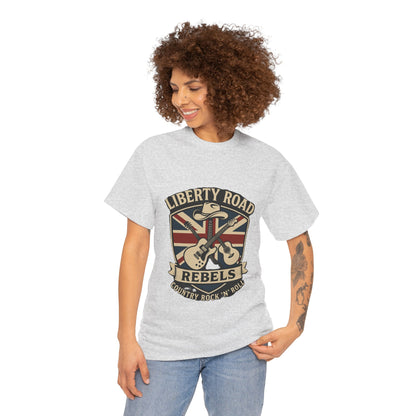 Liberty Road Rebels Britannia Rock 'n' Roll Rebels Tee Unisex Heavy Cotton T-Shirt