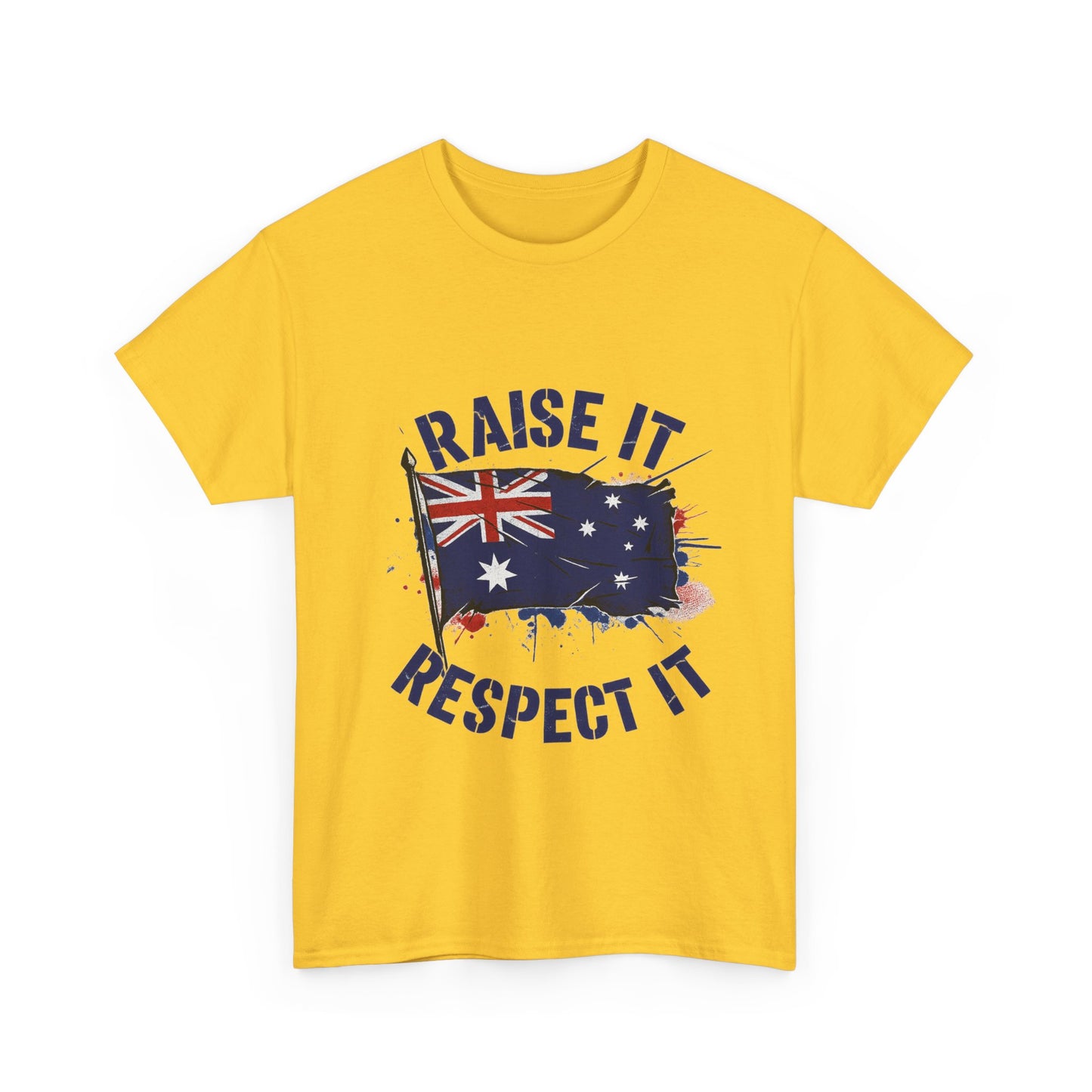 Raise It Respect It Australia Flag Unisex Graphic Tee Cotton T-Shirt
