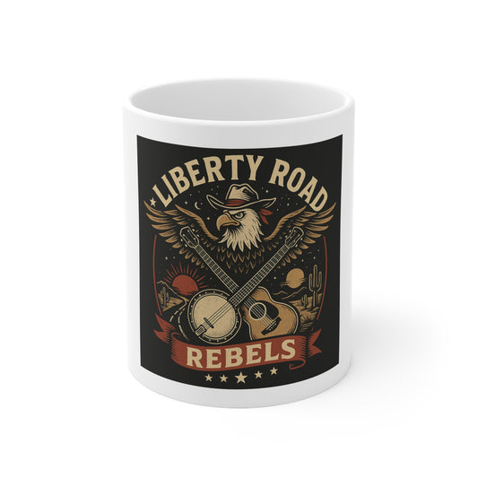 Liberty Road Rebels Vintage Americana Style Ceramic Coffee Mug