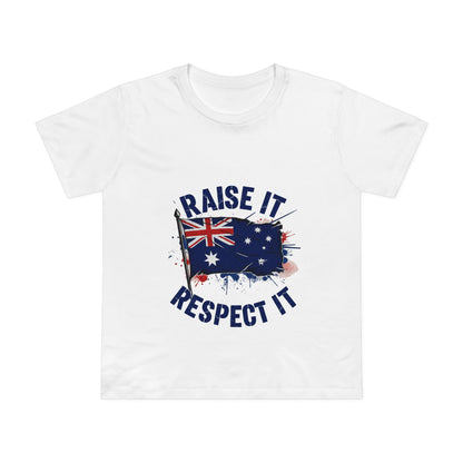 Raise It Respect It Patriotic Graphic Tee Women’s Maple T-Shirt