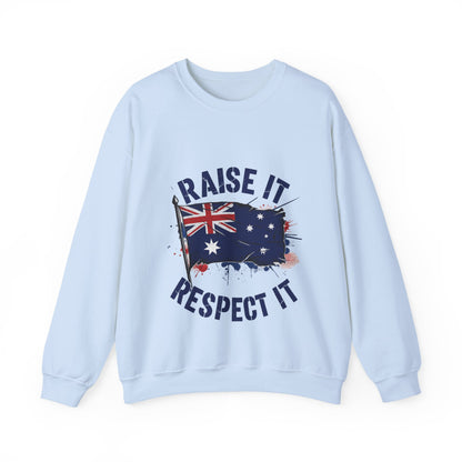 Raise It Respect It Australia Flag UniSex Crewneck Sweatshirt
