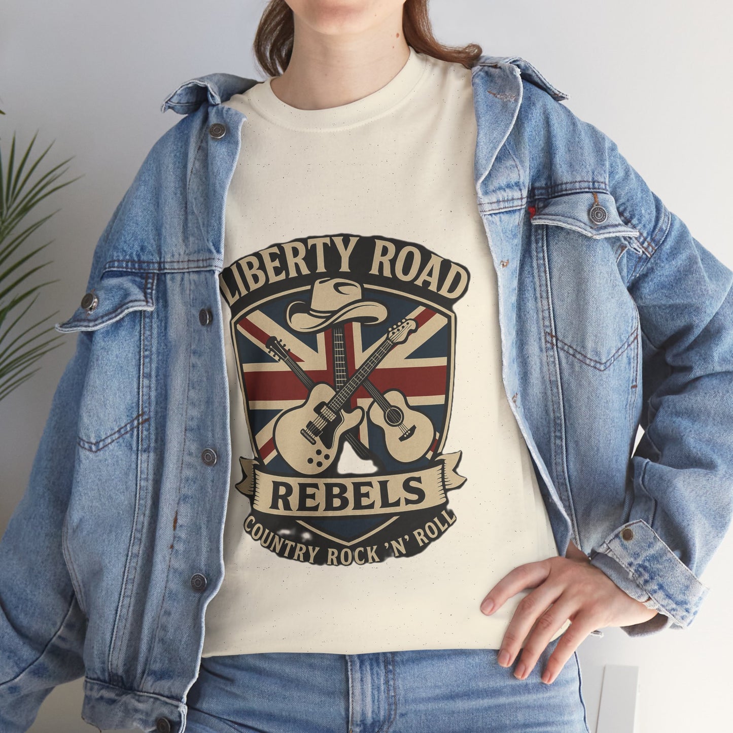 Liberty Road Rebels Britannia Rock 'n' Roll Rebels Tee Unisex Heavy Cotton T-Shirt