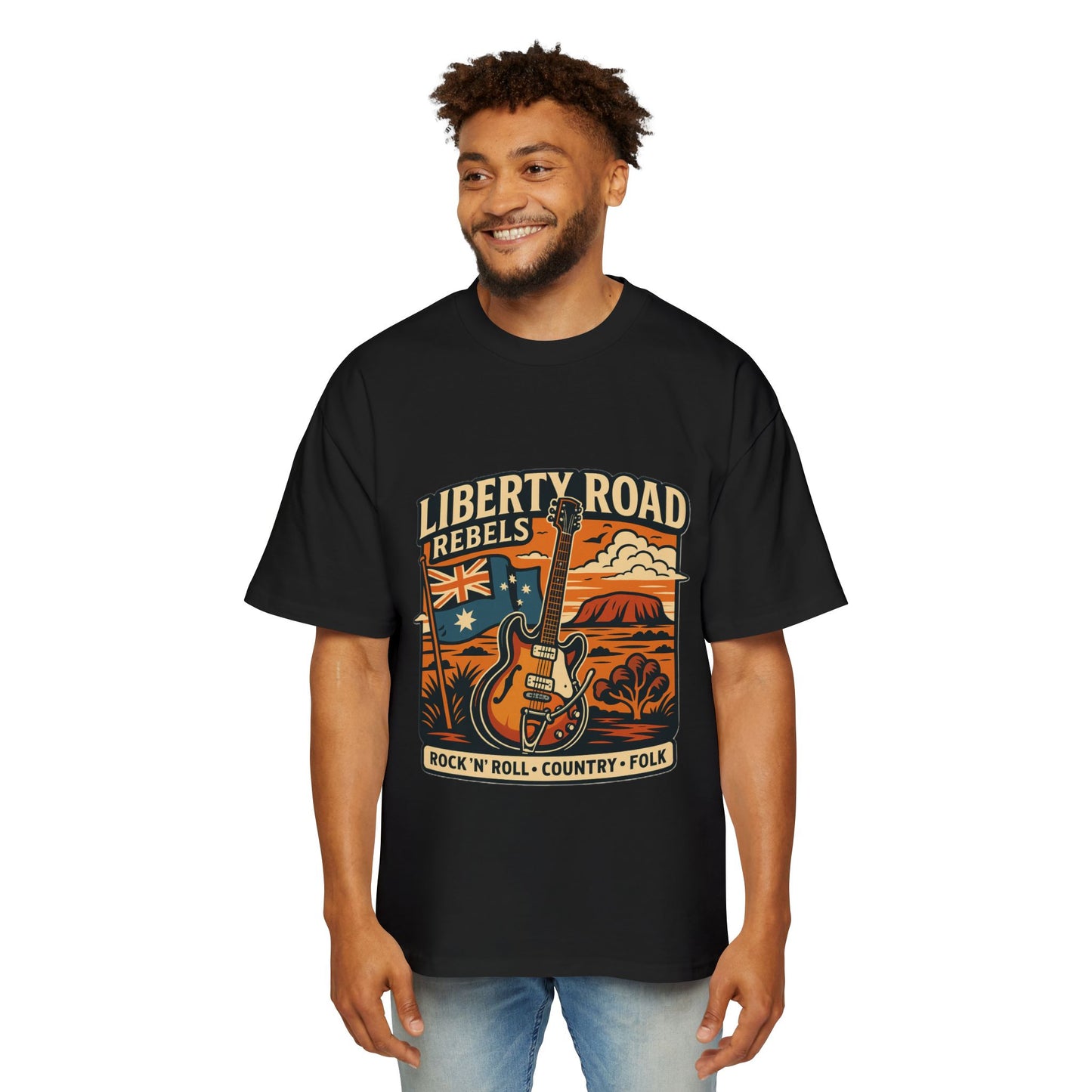 Liberty Road Music Australiana Tee Grunge Style T-Shirt