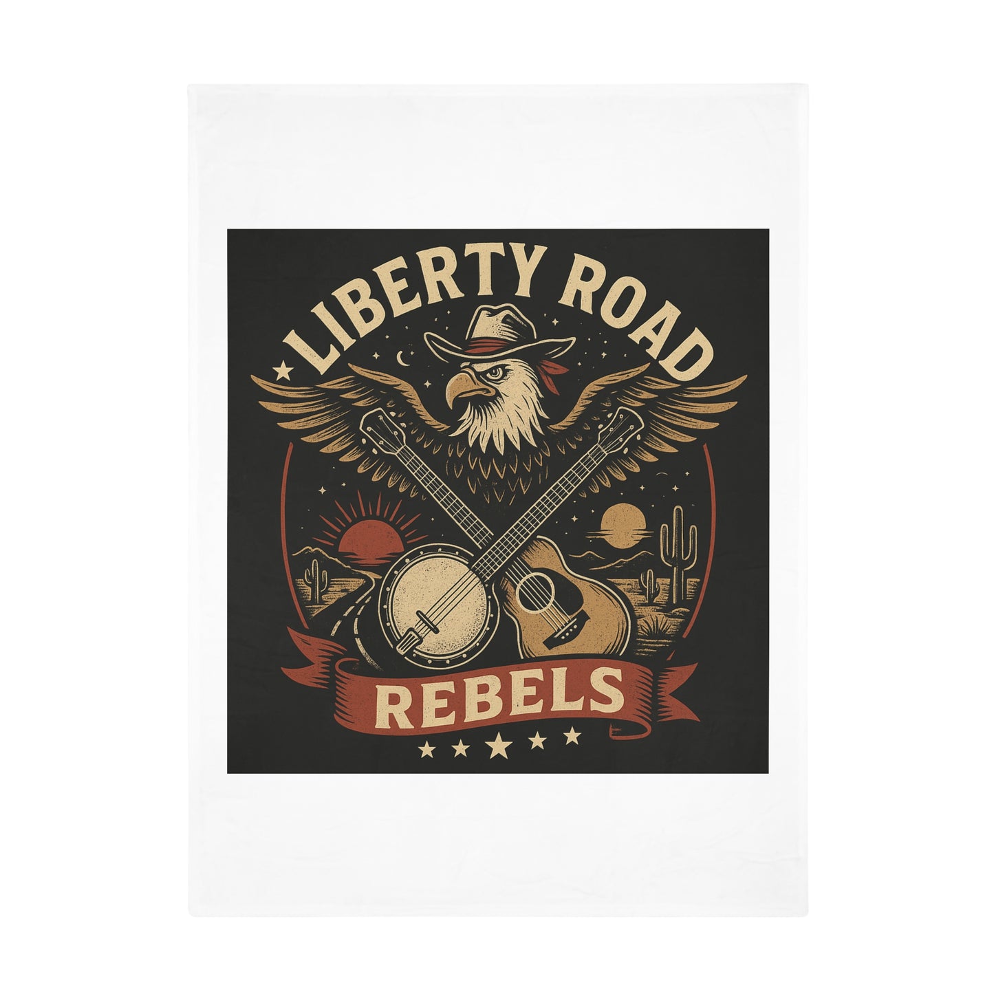 Liberty Road Rebels Vintage Americana Style Cozy Fleece Blanket