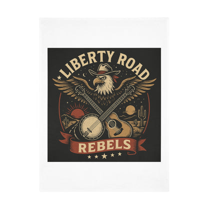 Liberty Road Rebels Vintage Americana Style Cozy Fleece Blanket