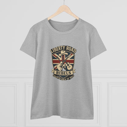 Liberty Road Rebels Britannia Women's Tee Vintage Style Cotton T-Shirt