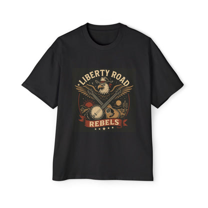 Liberty Road Rebels Vintage Americana Style Heavy Oversized Tee T-Shirt