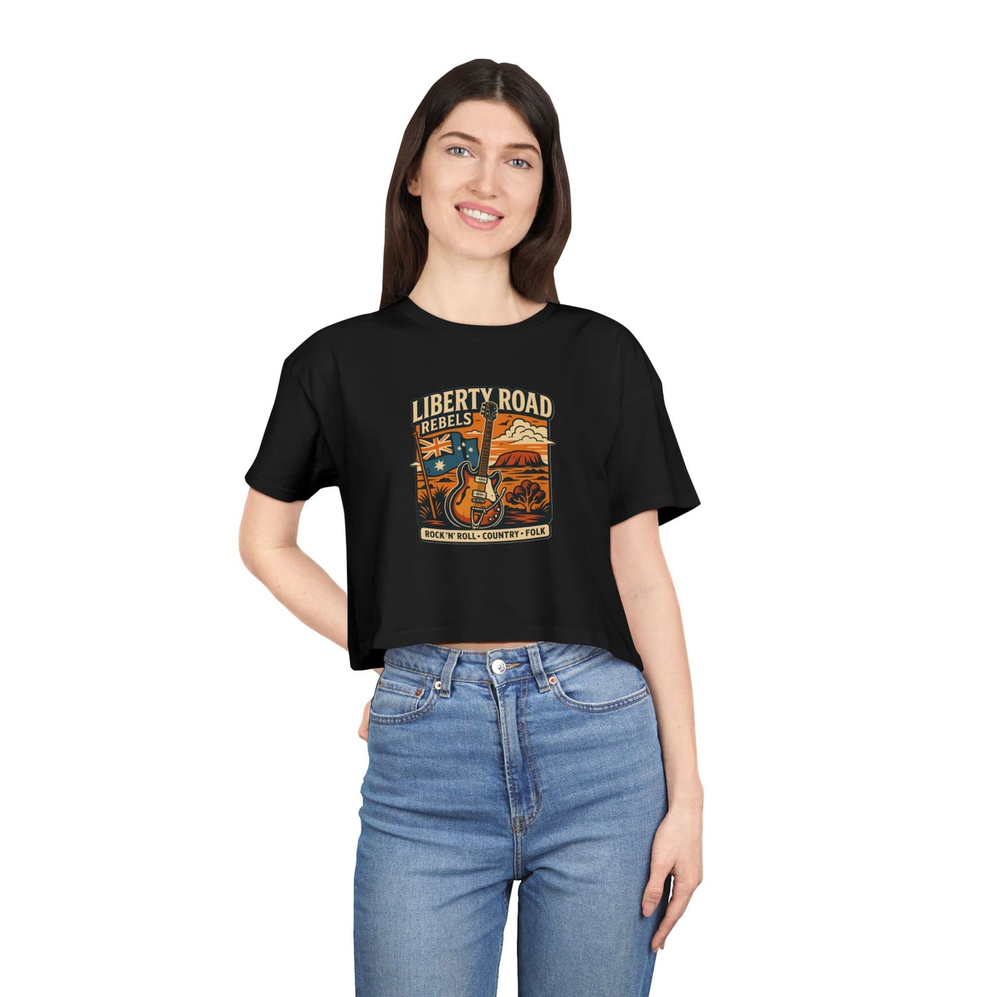 Liberty Road Rebels Boho Women's Crop Tee T-Shirt
