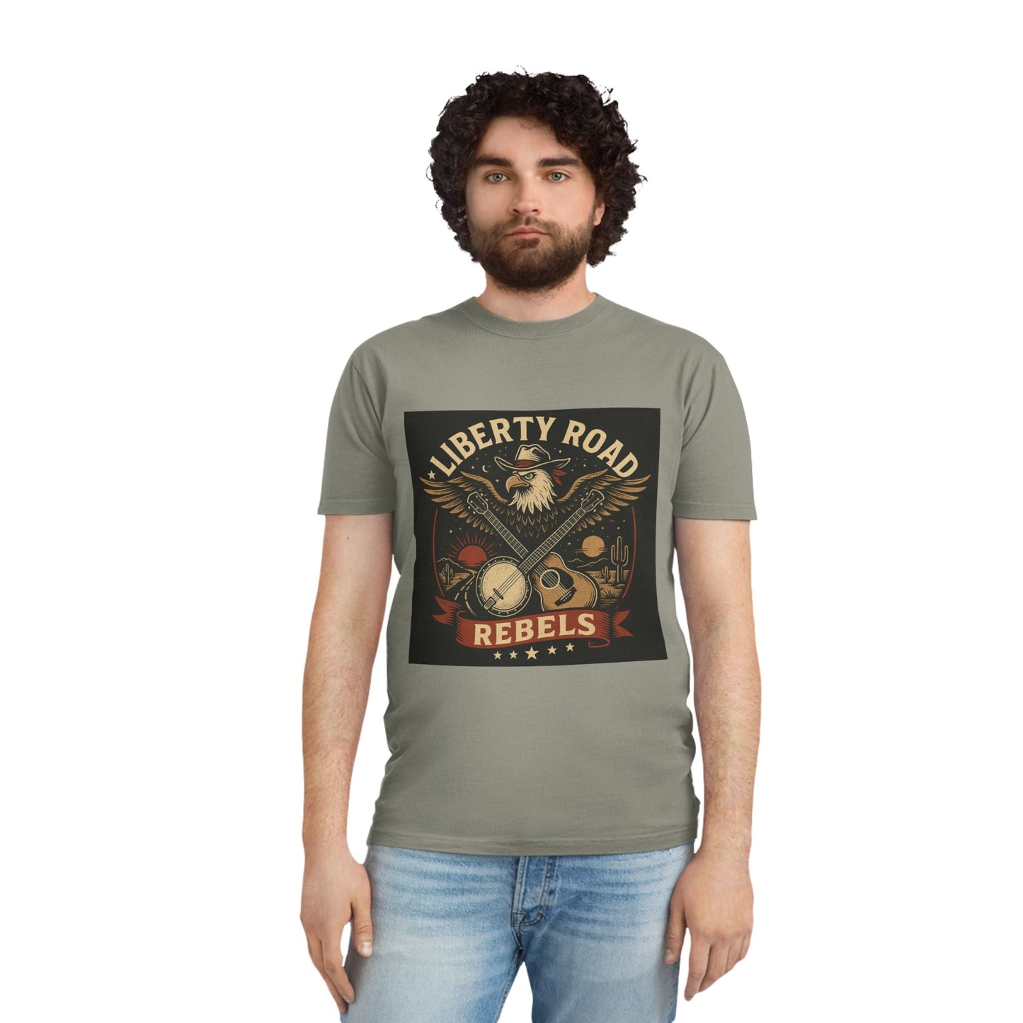 Liberty Road Rebels Vintage Americana Style Unisex Faded Tee T-Shirt