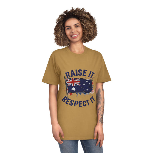 Raise It Respect It Australian Pride Unisex Faded T-Shirt