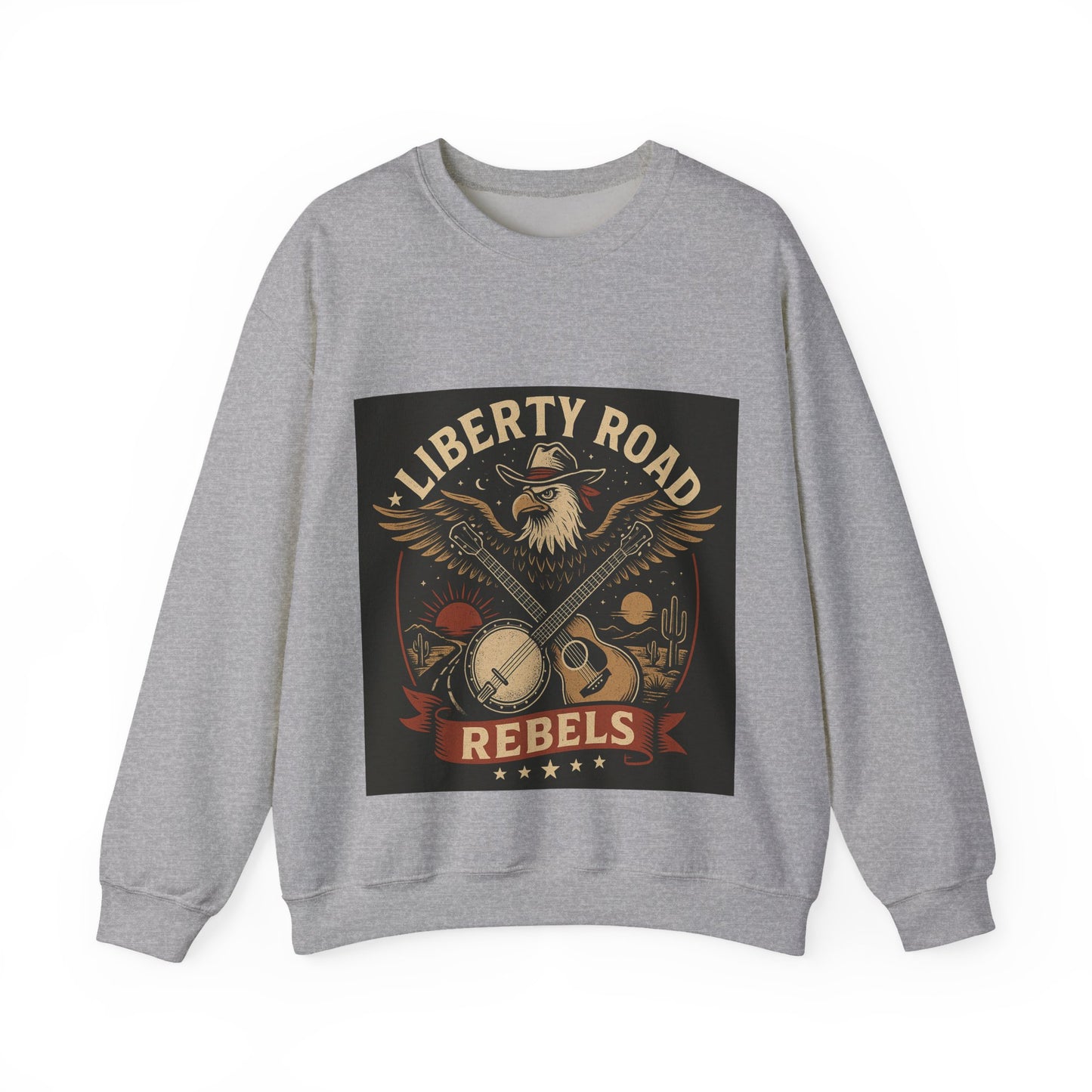Liberty Road Rebels Vintage Americana Style Crewneck Sweatshirt