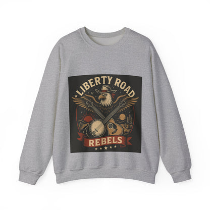 Liberty Road Rebels Vintage Americana Style Crewneck Sweatshirt