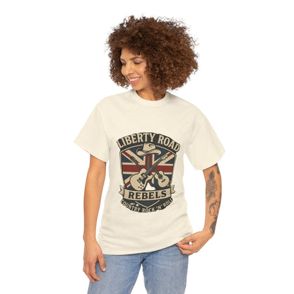 Liberty Road Rebels Britannia Rock 'n' Roll Rebels Tee Unisex Heavy Cotton T-Shirt