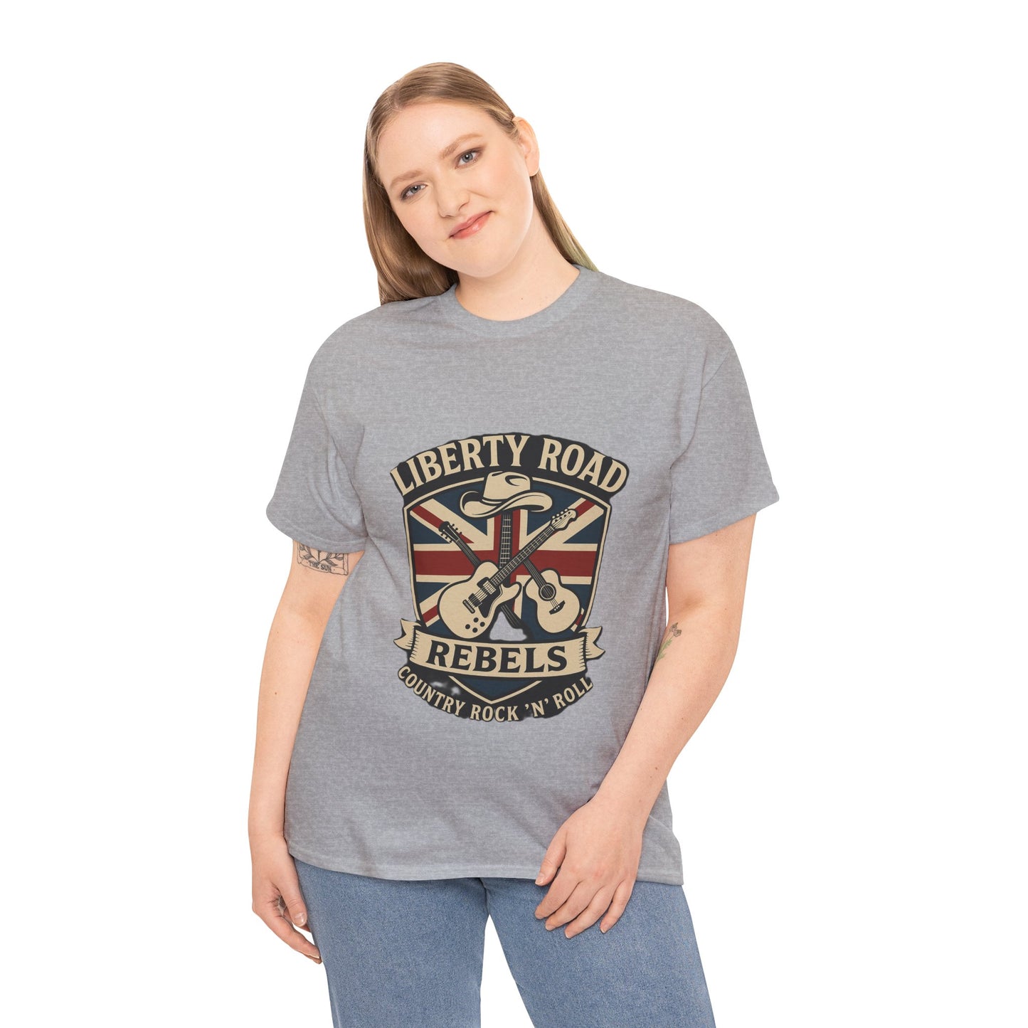 Liberty Road Rebels Britannia Rock 'n' Roll Rebels Tee Unisex Heavy Cotton T-Shirt
