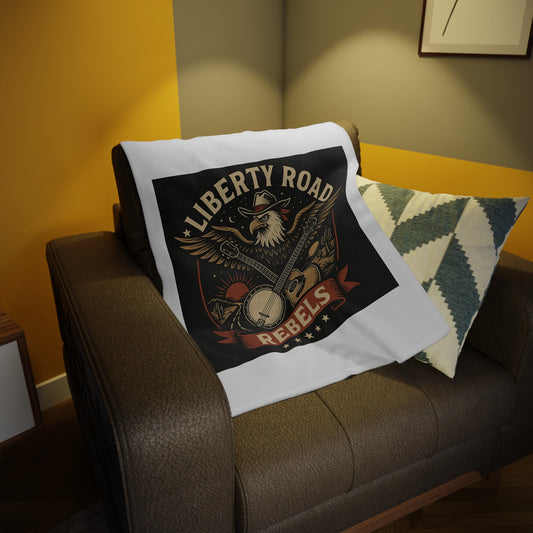 Liberty Road Rebels Vintage Americana Style Cozy Fleece Blanket