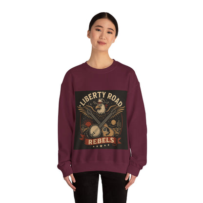 Liberty Road Rebels Vintage Americana Style Crewneck Sweatshirt