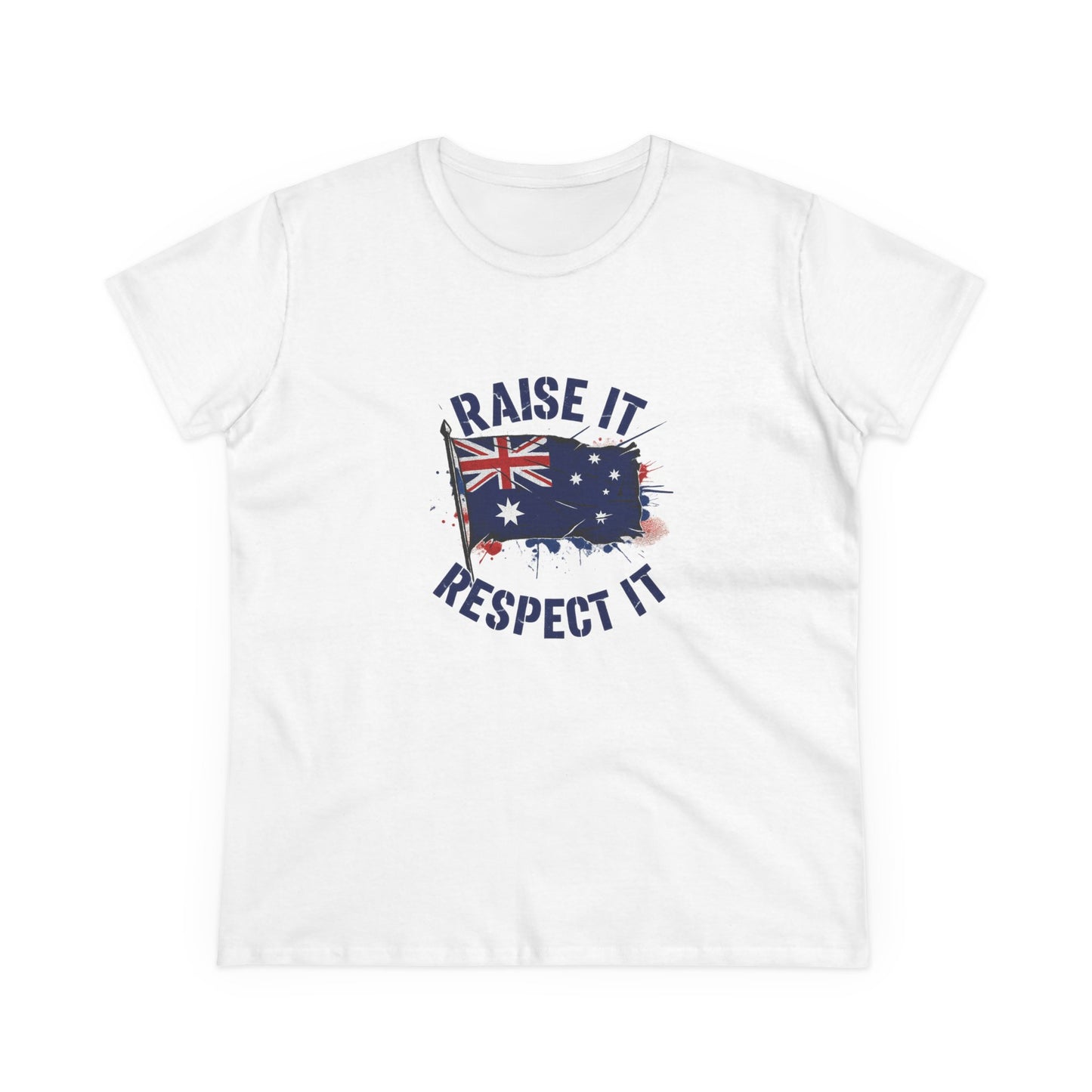 Raise It Respect It Australia Flag Women's Cotton Tee T-Shirt