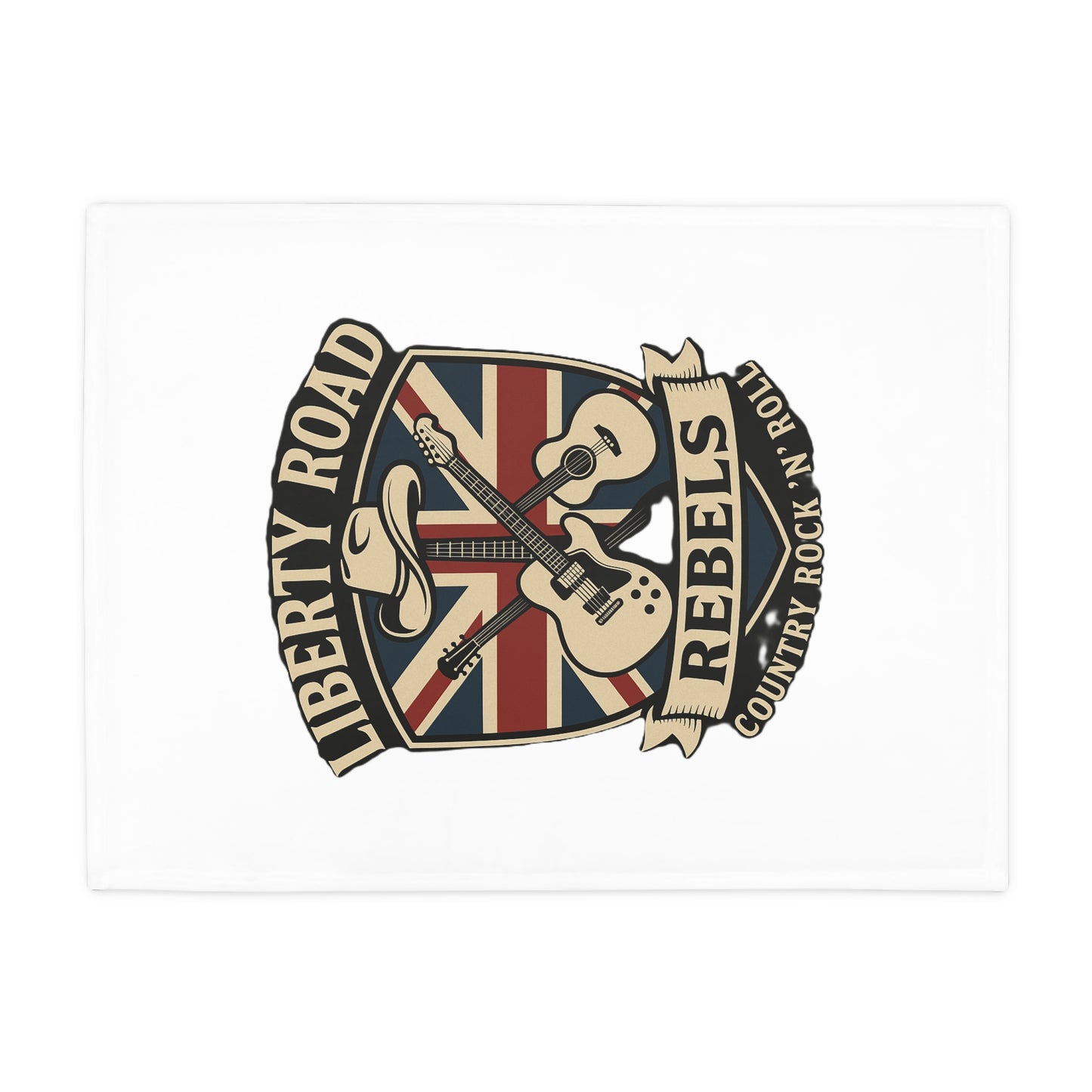 Liberty Road Rebels Britannia Rock 'n' Roll Plush Fleece Throw Blanket