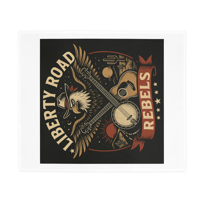 Liberty Road Rebels Vintage Americana Style Cozy Fleece Blanket